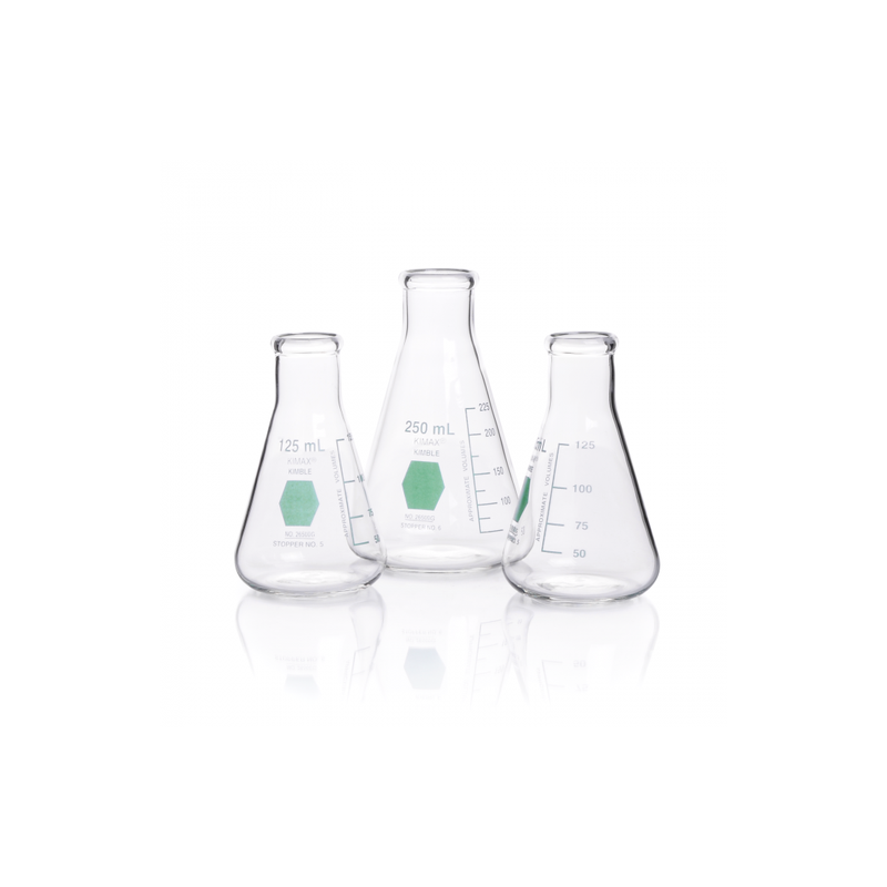 Matraz Erlenmeyer, Graduado, Decorado Verde  500 Ml