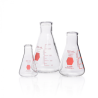 Matraz Erlenmeyer, Graduado, Decorado Rojo  125 Ml