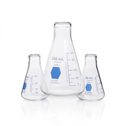 Matraz Erlenmeyer, Graduado, Decorado Azul  500 Ml