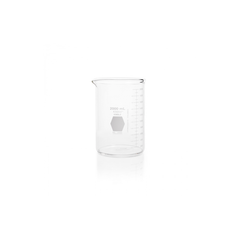 Vaso de Precipitado, Pared Reforzada (Heavy-Duty), Forma Baja, Graduado 2000 Ml