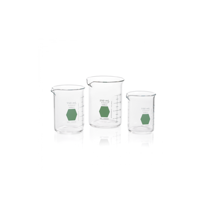 Vaso de Precipitado,Regular, Forma Baja Decorado En Verde Graduado 600 Ml