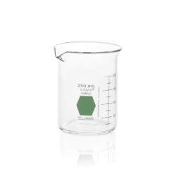 Vaso de Precipitado,Regular, Forma Baja Decorado En Verde Graduado 250 Ml