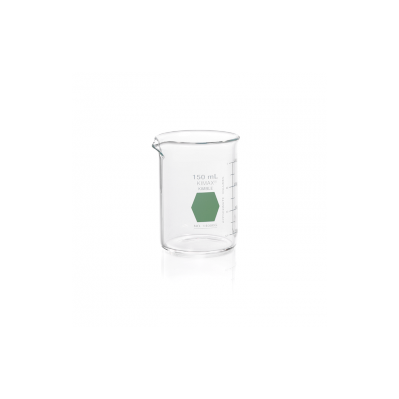 Vaso de Precipitado,Regular, Forma Baja Decorado En Verde Graduado 150 Ml