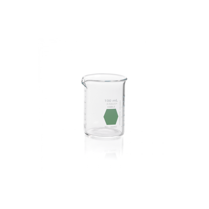 Vaso de Precipitado,Regular, Forma Baja Decorado En Verde Graduado 100 Ml