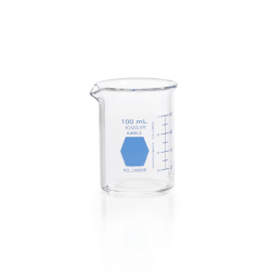 Vaso de Precipitado,Regular, Forma Baja Decorado En Azul Graduado 150 Ml