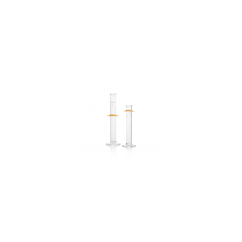 Probeta, P.E., "A" ,Escala Métrica, Base Hex. Vidrio, Certificado Lote C/Bumper 500 Ml